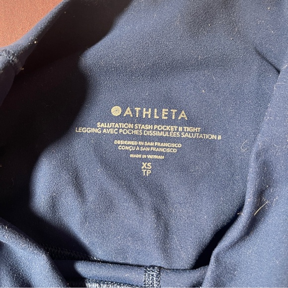 Athleta Salutation Stash Pocket II Tight Leggings in Blue - Size XS Pockets - Picture 4 of 6